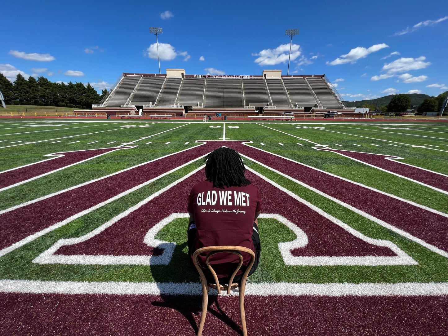 Glad We Met Staple T-Shirt (Maroon)