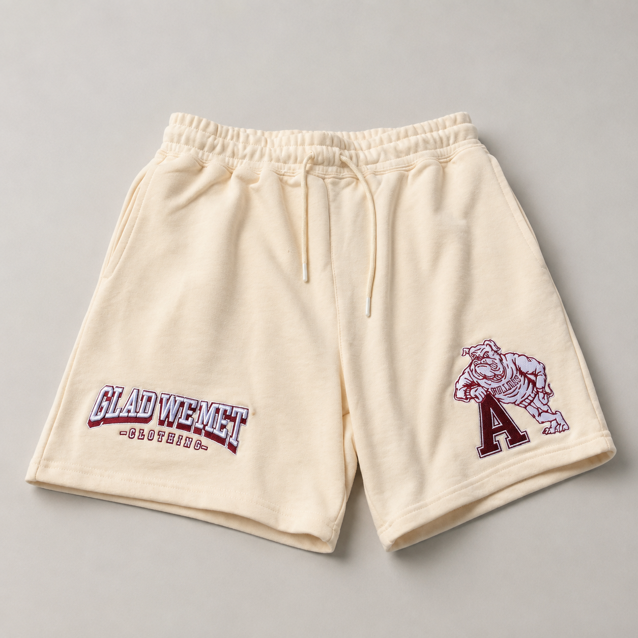 Cream Collegiate Sweatshorts